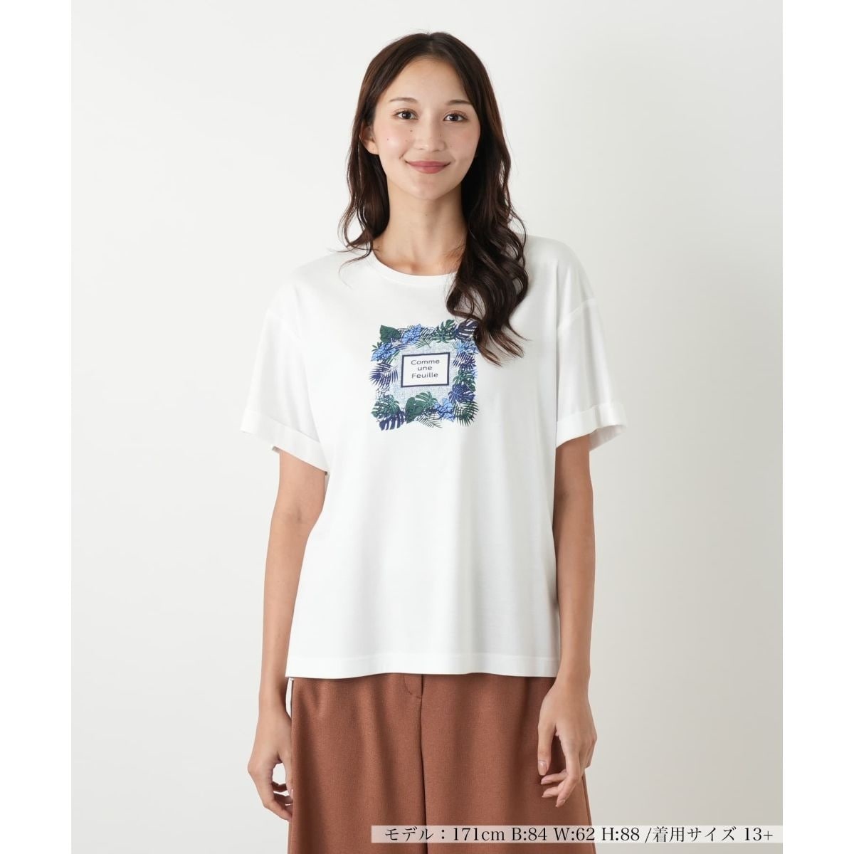【ウォッシャブル】プリントTシャツ【Leilian WHITE LABEL】