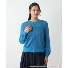 メッシュ編みニットブルゾン