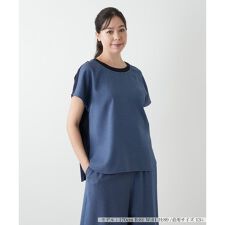 【店舗人気】【ウォッシャブル】異素材切替カットソー