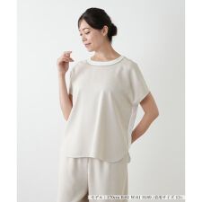 【店舗人気】【ウォッシャブル】異素材切替カットソー