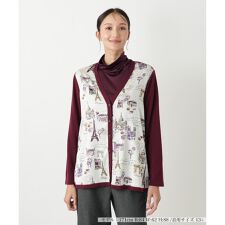 プリント柄カーディガン【Leilian WHITE LABEL】