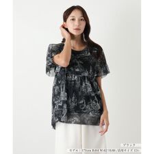 【ウォッシャブル】プリントブラウス【BOURGE】