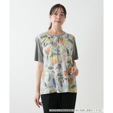 【ウォッシャブル】プリント切替カットソー【MUSE BY ROCHAS Premiere】