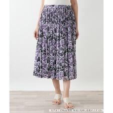 【ウォッシャブル】花柄プリーツスカート