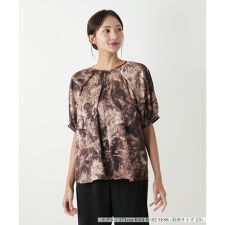 【ウォッシャブル】プリントブラウス【BOURGE】