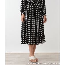 【ウォッシャブル】ウォッシャブル柄フレアスカート