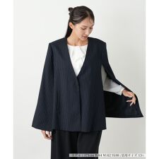 ストライプケープジャケット【NEMIKA】