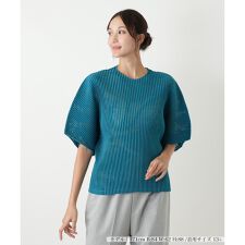 【ウォッシャブル】透かし編みビッグスリーブブラウス