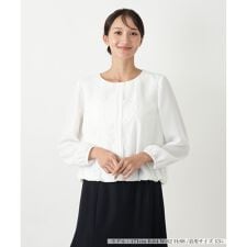 【ウォッシャブル】レース切替ブラウス