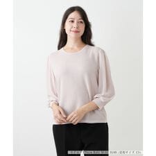 編地切替クルーネックニット