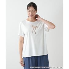 【ウォッシャブル】スパンコール刺繍カットソー【Leilian WHITE LABEL】