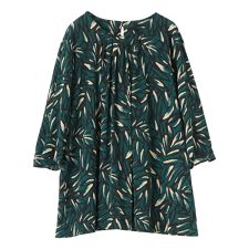 【ウォッシャブル】プリントタックブラウス【Leilian WHITE LABEL】