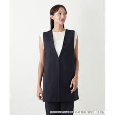 【ウォッシャブル】Vネックロングベスト