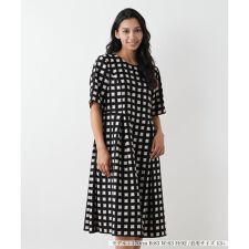 【ウォッシャブル】格子柄フレアワンピース