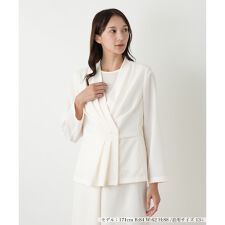 【ウォッシャブル】ノーカラージャケット【BOURGE】