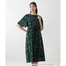 【ウォッシャブル】プリントプリーツワンピース【Leilian WHITE LABEL】