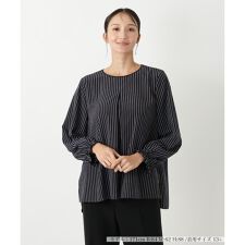 【ウォッシャブル】ストライプブラウス【プラス企画】