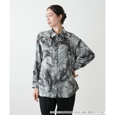 【ウォッシャブル】プリントシャツブラウス【BOURGE】