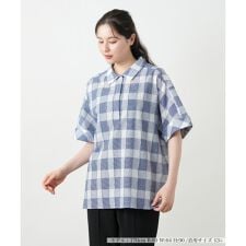 レリアン　プラスハウス(Leilian PLUS HOUSE)のブロックチェックブラウス