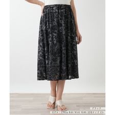 【ウォッシャブル】フラワー刺繍スカート