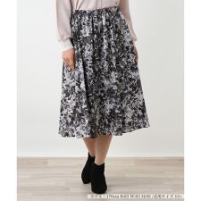 【ウォッシャブル】プリントフレアスカート【Leilian WHITE LABEL】