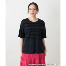 【ウォッシャブル】リボンボーダーカットソー【BOURGE】