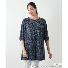 【ウォッシャブル】刺繍クルーネックブラウス