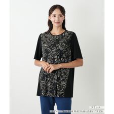 【ウォッシャブル】プリント切替カットソー【プラス企画】