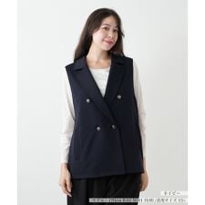 【ウォッシャブル】ラペルドダブルベスト【NEMIKA】