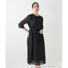 【ウォッシャブル】ドットフレアワンピース【BOURGE】
