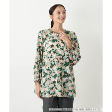 【ウォッシャブル】花柄ブラウス【Leilian WHITE LABEL】