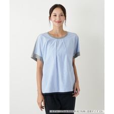 【ウォッシャブル】ストライプ切替カットソー【MUSE BY ROCHAS Premiere】