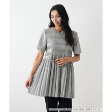 【ウォッシャブル】ギャザー切替フレアブラウス【Leilian WHITE LABEL】