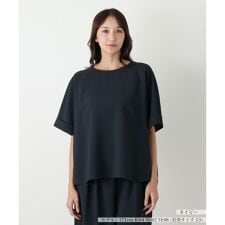 【ウォッシャブル】ノーカラーブラウス【BOURGE】