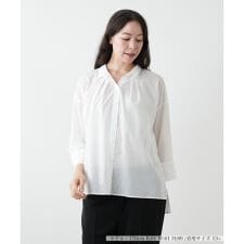 【ウォッシャブル】織柄シャツブラウス【SOMELOS】