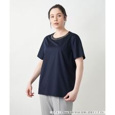 【店舗人気】ビジューネックカットソー