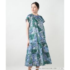 【ウォッシャブル】プリントフレアワンピース【プラス企画】