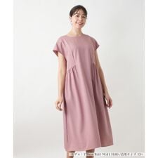 【ウォッシャブル】ギャザーフレアワンピース【プラス企画】
