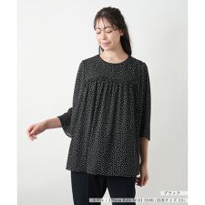 【店舗人気】ドットスモックブラウス【プラス企画】