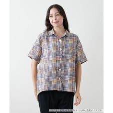 レリアン　プラスハウス(Leilian PLUS HOUSE)のチェックシャツブラウス