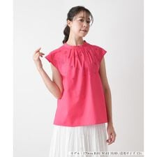 【ウォッシャブル】スタンドカラーブラウス【BOURGE】