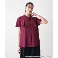 【ウォッシャブル】バンドカラーブラウス【BOURGE】