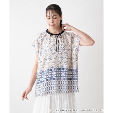 幾何学柄ブラウス【BOURGE】