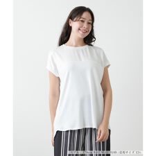 【店舗人気】【ウォッシャブル】異素材切替カットソー