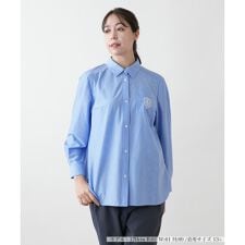 【店舗人気】【ウォッシャブル】刺繍ストライプシャツ