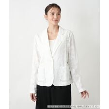 カットワーク刺繍ジャケット-BLUBIANCO