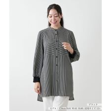 【店舗人気】バンドカラーブラウス【プラス企画】