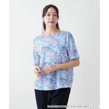 【ウォッシャブル】プリントクルーネックカットソー【MUSE BY ROCHAS Premiere】