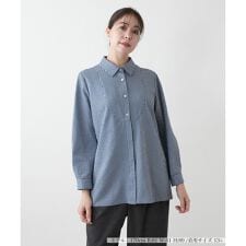 【店舗人気】ストライプブラウス【プラス企画】