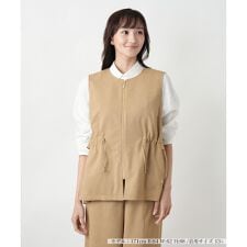 【店舗人気】【ウォッシャブル】レイヤード風ジップベスト